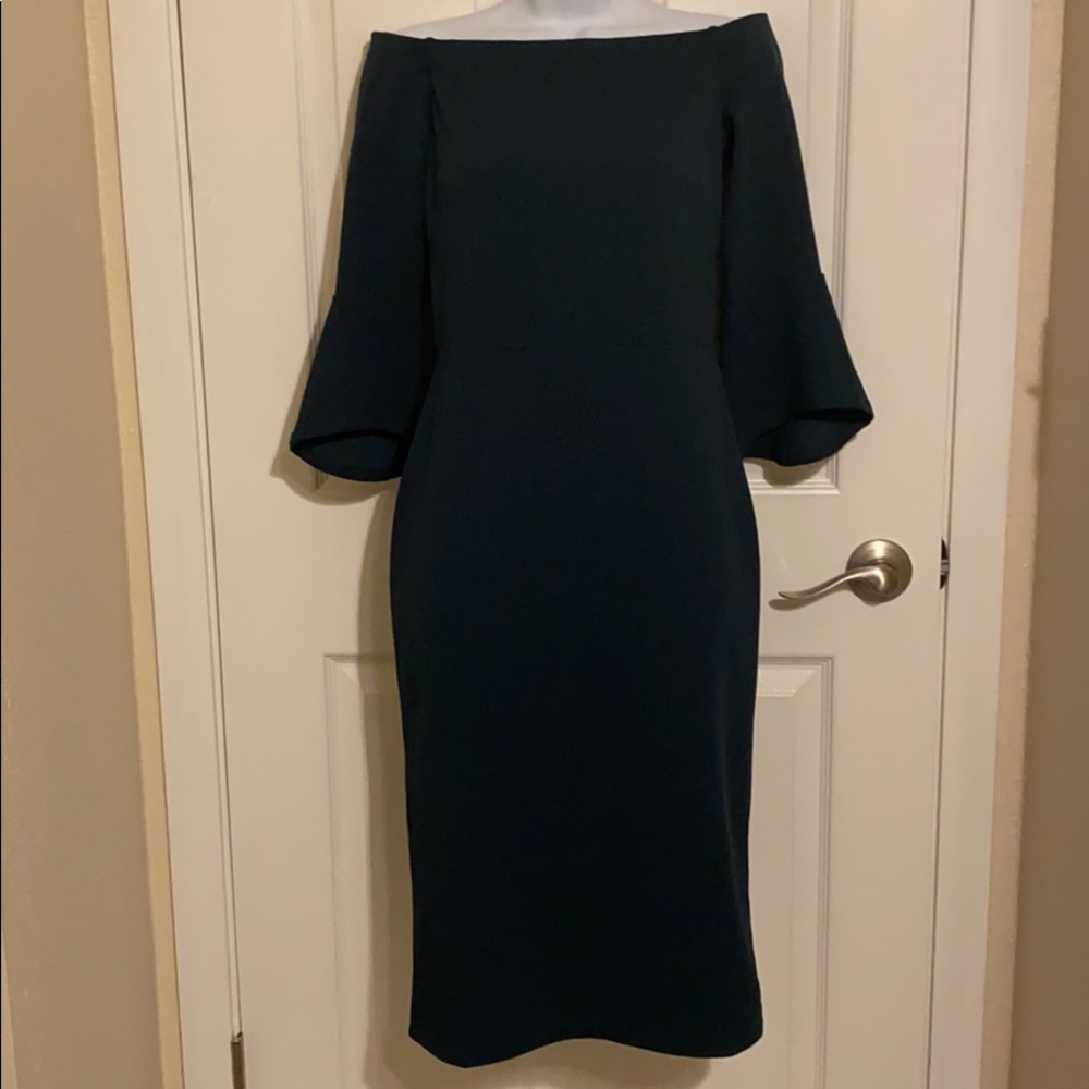 NWT Dark Green Off Shoulder Dress